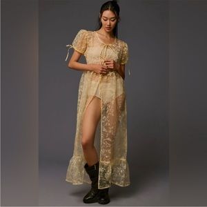 Anthropologie sheet maxi dress
